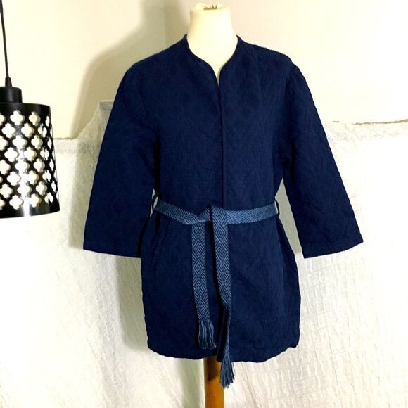 H&M Navy Belted Jacket Size XS - Picture 1 of 10
